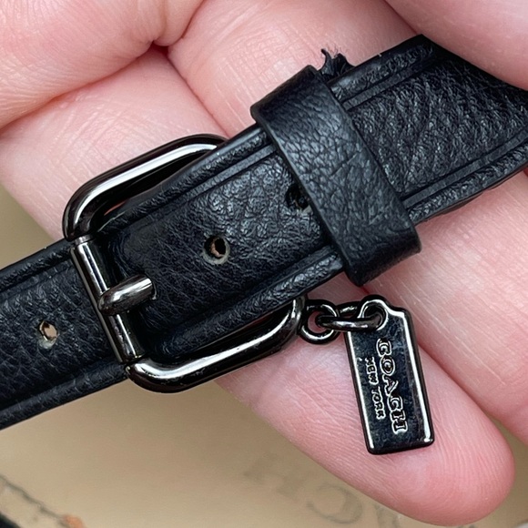 Coach Quartz black leather sandals with cork wedge heel size 10B - Picture 7 of 11